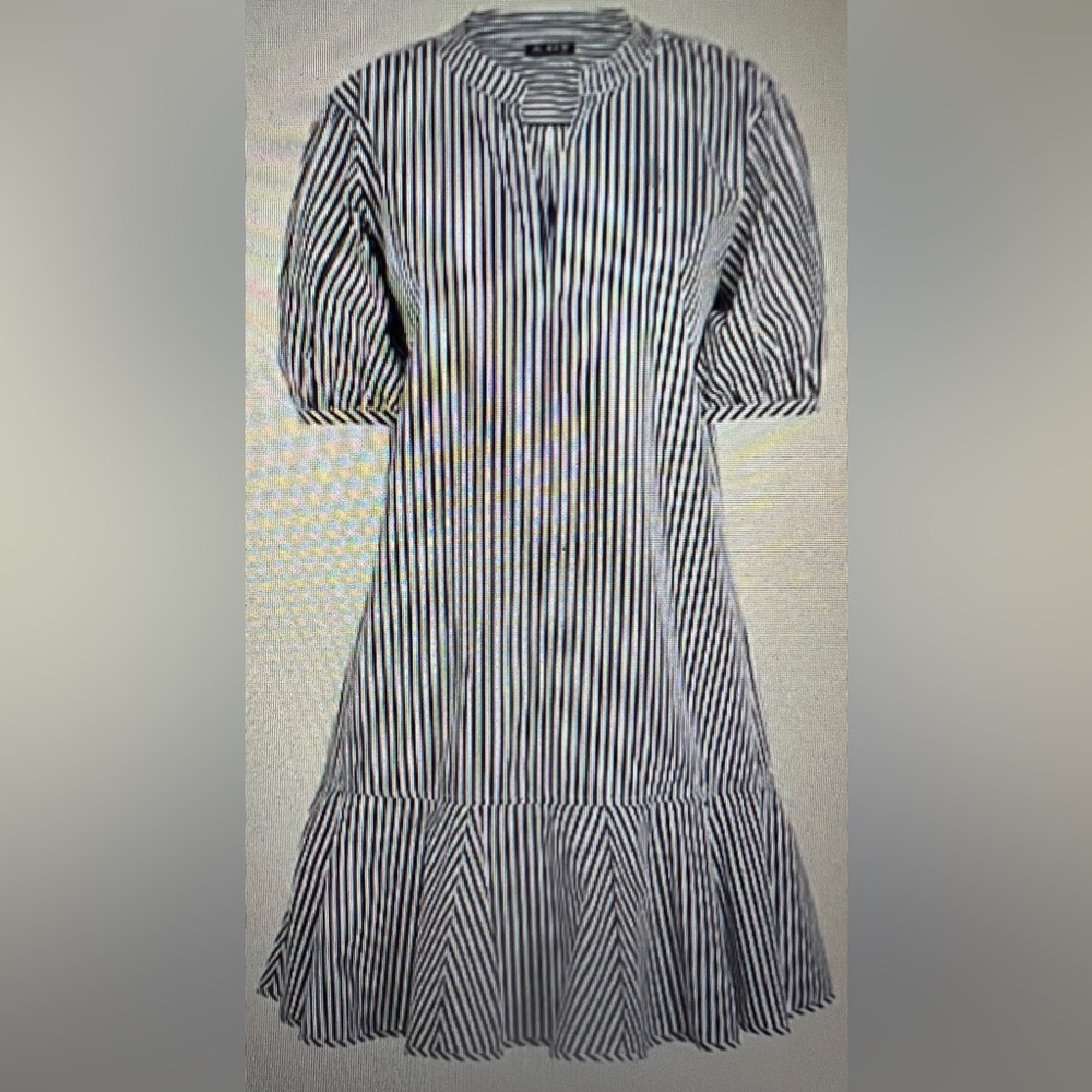 New j crew delilah dress striped cotton poplin large